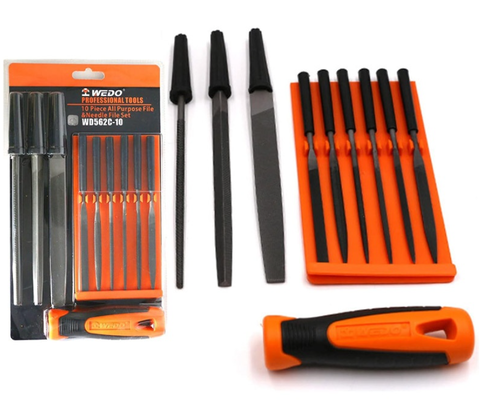 10 Piece All Purpose File&Needle File Set, WD562C-10, 10pcs, WEDO, Steel
