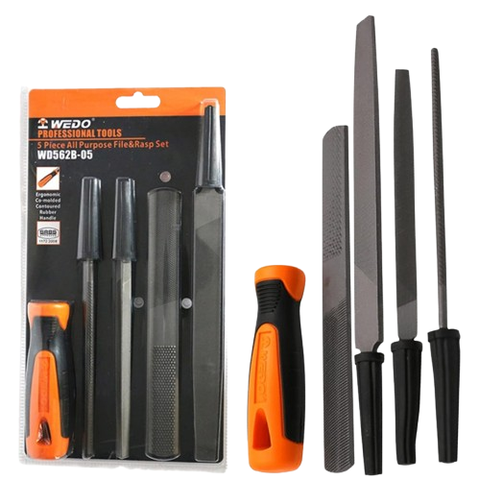 5 Piece All Purpose File&Rasp Set, WD562B-05, 5pcs, WEDO, Steel