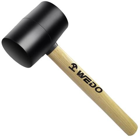 Rubber Hammer With Wooden Handle, WD694 Series, 16-24, WEDO, Steel