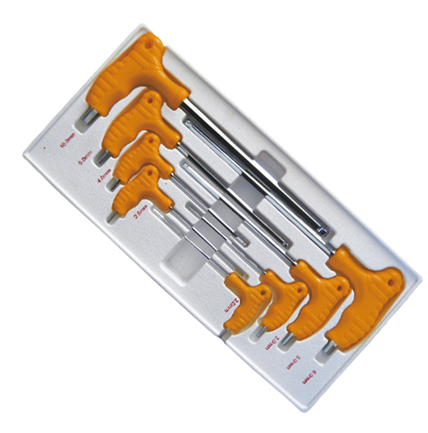 8pc T-Handle Hex Key Set, WD278A, 2,2.5,3,4,5,6,8,10mm, WEDO, Steel