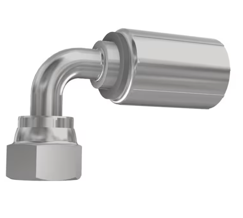 13W46-4-4, Parker, JIC Hose fitting, 46 series Parkrimp No skive 90 deg