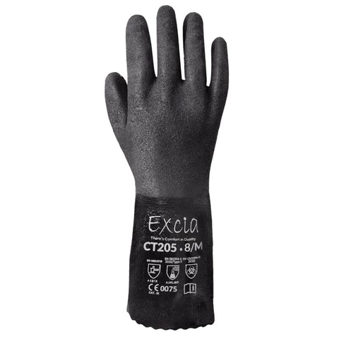 Găng Tay Nitrile Chống Dầu Hóa Chất Excia CT205 (Nhiều Size: M (8), L (9), XL (10); Dài 300mm; Dày 1.15mm)