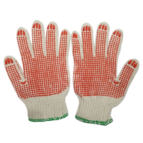 Găng Tay Ngày Phủ Hạt Nhựa Cam, Kim 7, 70g, 100 x 200mm