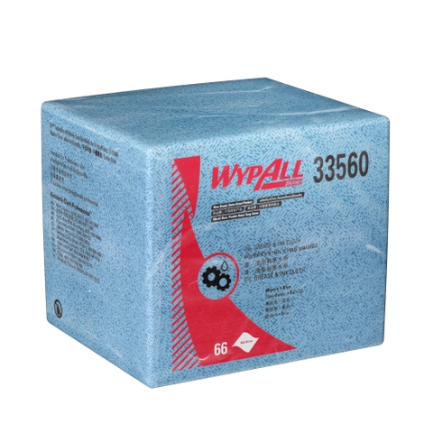 Giấy Lau Thấm Dầu Trong Công Nghiệp Kimberly Clark WYPALL OIL/GREASE QFBLUE WIPERS 33560, 26.6x30.3cm, 66 Tờ/Gói, 8 Gói/Thùng