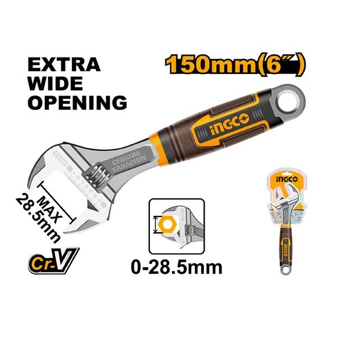 Mỏ Lết 6 Inch/150mm Cán Bọc Nhựa Ingco