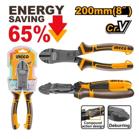 Kìm Cắt Trợ Lực Cao Cấp 8 Inch/200mm Ingco