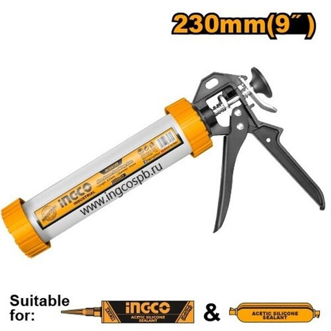 Súng Bơm Silicon Ống Nhôm 9 Inch/230mm Ingco
