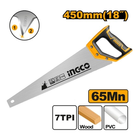 Cưa Tay Lá Liễu 450mm Ingco