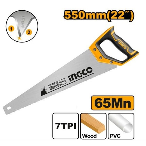 Cưa Tay Lá Liễu 550mm Ingco