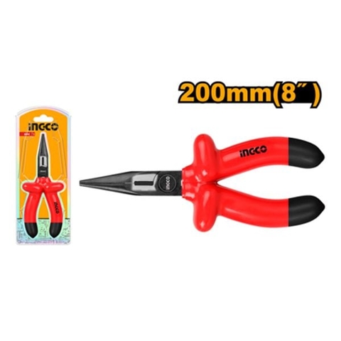 Kìm Mũi Nhọn Mỏ Dài Cách Điện 200mm Ingco