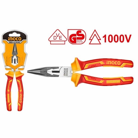 Kìm Mũi Nhọn Cách Điện 6 Inch/160mm Ingco
