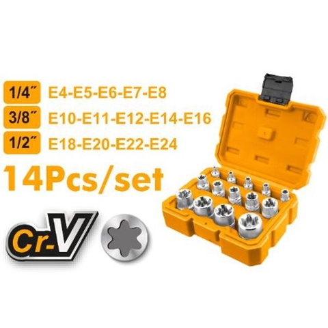 Bộ Đầu Tuýp Loại E 14 Chi Tiết Ingco