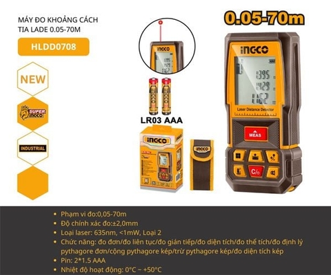 Máy Đo Khoảng Cách Laser 0.05-70m INGCO