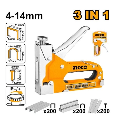 Súng Bấm Ghim 3 In 1 Có Điều Chỉnh Tăng Lực Ingco