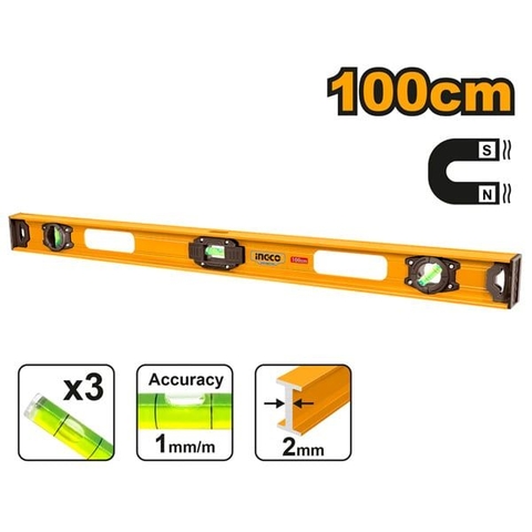 Thước Thủy 100cm Có Từ Tính Ingco