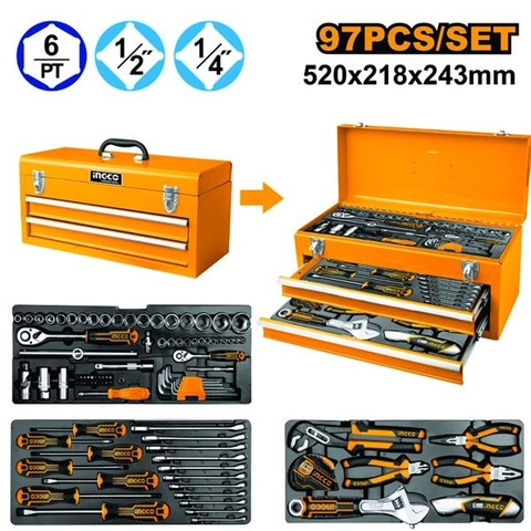 Bộ Hộp Đồ Nghề 97 Món Dụng Cụ Ingco