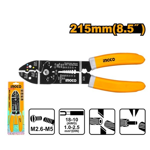 Kìm Tuốt Dây Điện Đa Năng 8.5 Inch/215mm Ingco
