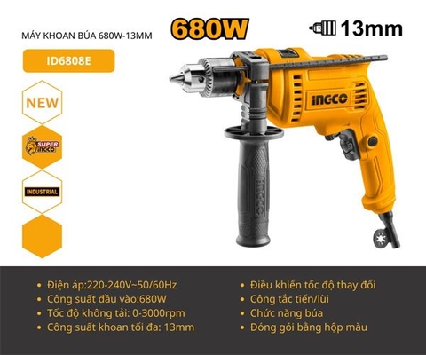 Máy Khoan Búa 680w-13mm INGCO