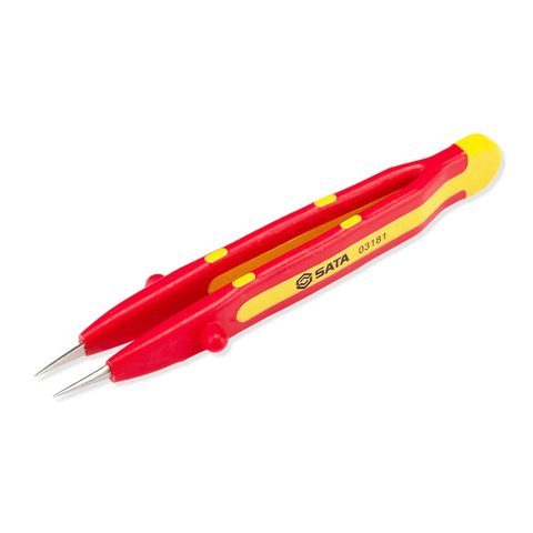 160mm Nhíp Mỏ Nhọn Đầu Thẳng Cách Điện 1000V VDE Thép Không Gỉ SATA 03182