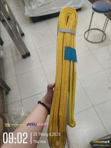 Cáp Vải Dẹt 2 Đầu Mắt (Web Sling Eye To Eye) Webster (Korea) Industries, Bản Rộng 75mm, Tải Trọng 2.4 Tấn, Dài 4m
