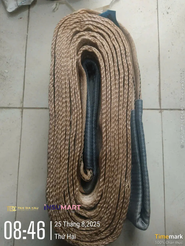 Cáp Vải Dẹt 2 Đầu Mắt (Web Sling Eye To Eye) Webster (Korea) Industries, Bản Rộng 150mm, Tải Trọng 6 Tấn, Dài 8m