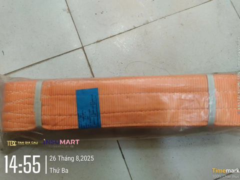Cáp Vải Dẹt 2 Đầu Mắt (Web Sling Eye To Eye) Webster (Korea) Industries, Bản Rộng 100mm, Tải Trọng 3.2 Tấn, Dài 4m