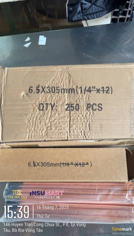 Que Hàn Thổi Than, 6x305mm, 50 Que/Hộp, 20 Hộp/Thùng,17Kg/Thùng