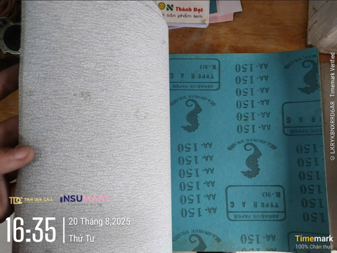 Giấy Nhám Tờ P150, Khổ A4, 28x23cm