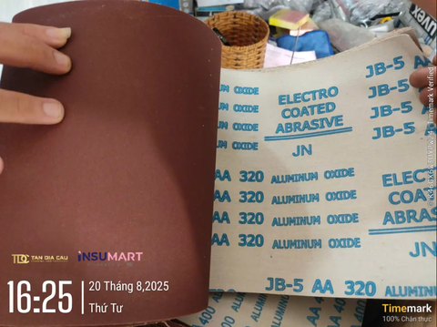 Giấy Nhám Vải Tờ JB5 P320, Khổ A4, 28x20cm