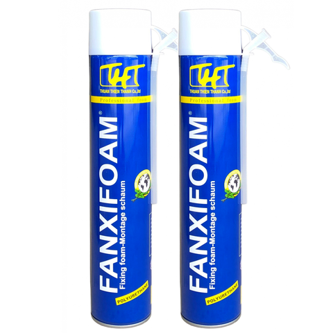 THT Fanxifoam - Chất Trám Bọt Nở Pu Fanxifoam Dùng Súng Hoặc Vòi Sẵn, 750ml, Trắng Kem, 15 Chai/Thùng