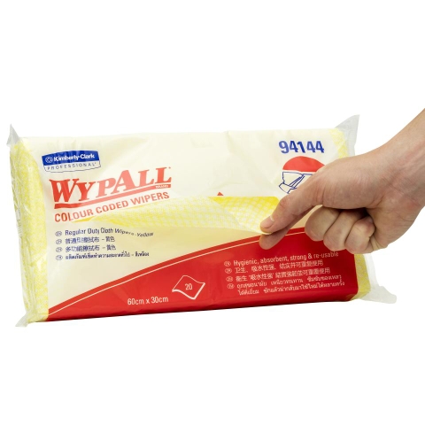 Khăn Lau Kimberly Clark WYPALL COLOR CODE 94144, Vàng, 60x30cm, 20 Tờ/Gói, 12 Gói/Thùng