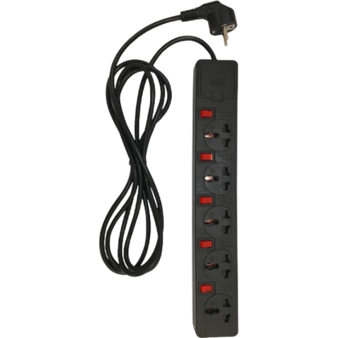 Ổ Cắm Di Động 250V MPE AM5SB (Màu Đen), Chiều Dài Dây 3m, 1 Cái/Túi, 20 Cái/Thùng