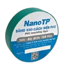 Băng Keo Điện NanoTP BKLA125-20Y, 125 Mic, 12.5cm x 20Y, Xanh Lá, 10 Cuộn / Lốc