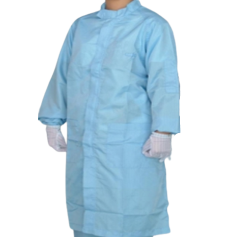 Áo Choàng Phòng Sạch Chống Tĩnh Điện, Cổ Đứng, Cỡ S Đến 4XL