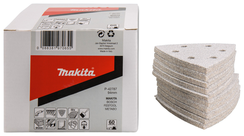 94mm Giấy Chà Nhám Tam Giác Delta Vel/For GR.240 Makita P-42846, 50 Cái/Hộp
