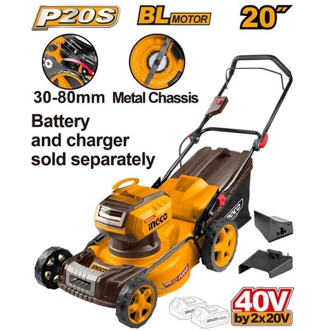 Máy Cắt Cỏ Xe Đẩy 510mm Dùng Pin 2x20v INGCO