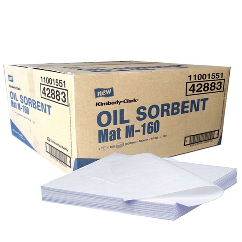 Thấm Hút Dầu Tràn Chuyên Dụng Kimberly Clark OIL SORBENT MAT 42883, 50x50cm, 160 Tờ/Thùng
