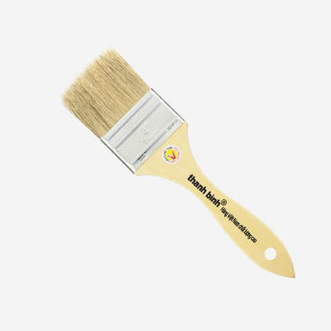 2" (5cm) Cọ Sơn Mãnh Lông Trắng Cán Gỗ Thanh Bình 1MT20, 12 Cây / Lố