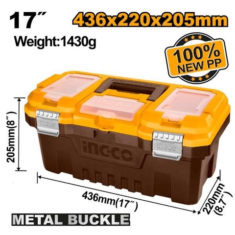 Thùng Đựng Đồ Nghề Khóa Kim Loại 17 Inch Ingco