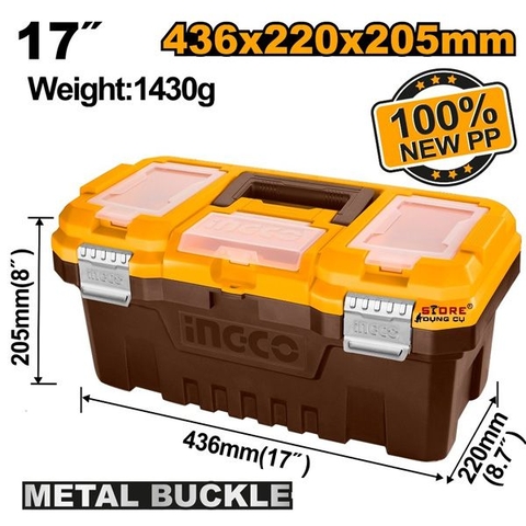 Thùng Đựng Đồ Nghề Khóa Kim Loại 20 Inch Ingco