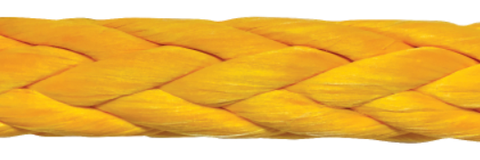 Teramax UHMWPE Rope 26mm x 220m, 12-Strand, Yellow Coated, 94kg/Roll, MBS 66T (647.5 kN), 2m Protected Eyes Both Ends
