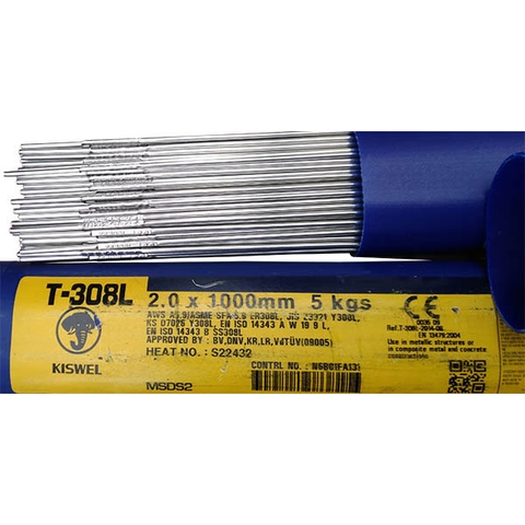 Que Hàn Tig Inox Menam ER-308L (1.6x1000mm / 2.0x1000mm / 2.4x1000mm / 3.2x1000mm), 5 Kg/Hộp