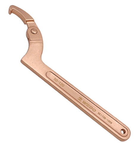 Wrench, Adjustable Hook, WEDO, Non-Sparking, Be-Cu, BE173B Series, 19-170mm