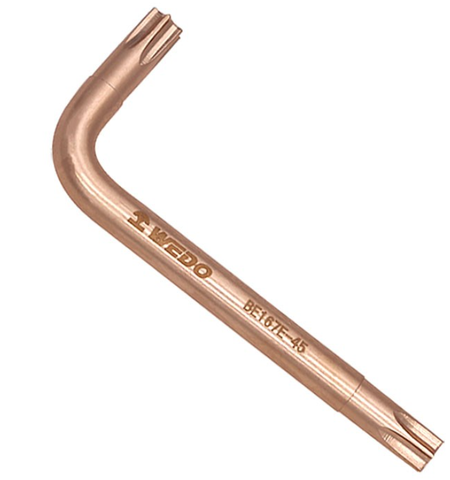 Torx Key Wrench, WEDO, Non-Sparking, Be-Cu, BE167E Series, TX6-TX60