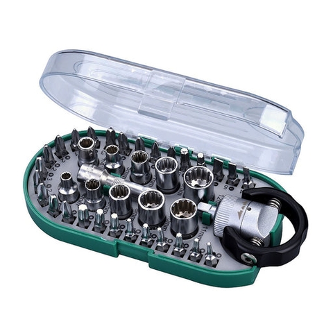 Bộ Đầu Tuýp Và Mũi Vít 38 Chi Tiết Thép SATA 05489