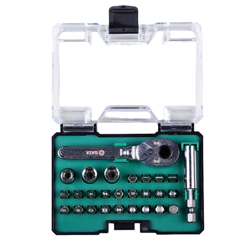 Bộ Đầu Tuýp Hệ Inch 27 Chi Tiết Thép SATA 05497