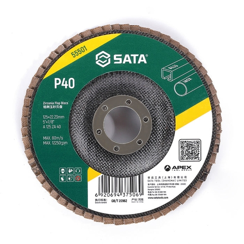 125×P120×22.23mm Đĩa Nhám Xếp Zirconia Cao Cấp SATA 55504