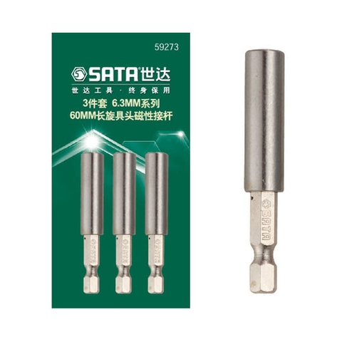 1/4" (60mm) Bộ 3 Đầu Giữ Mũi Vít Đuôi Lục Giác SATA 59273
