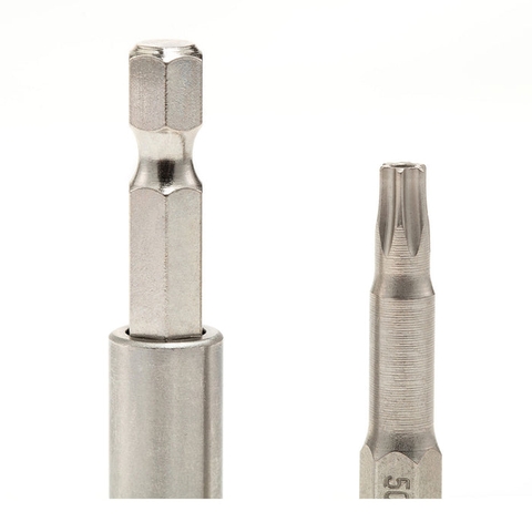 T20 x 50mm Bộ 5 Đầu Lục Giác Sao Có Lỗ Tròn Thép S2 Mạ Niken SATA 59344