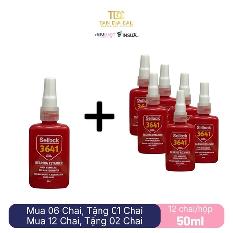 Selock 3641 - Keo Định Vị, Chống Trượt Bạc Đạn Bear Retainer 3641, 50ml, Đỏ, 12 Chai/Hộp